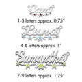 10k White Gold Epoxy Stars Name Plate