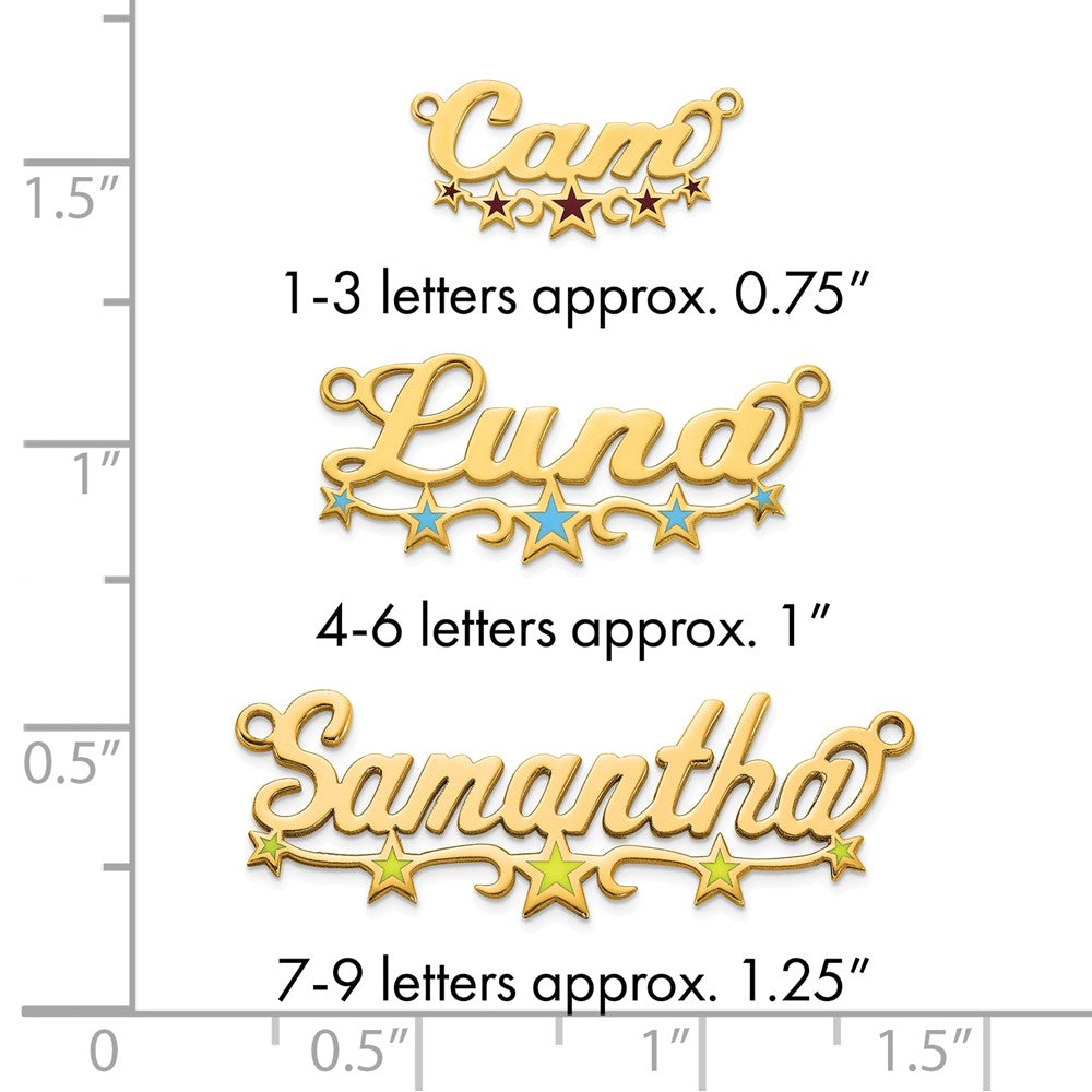 10k Yellow Gold Epoxy Stars Name Plate