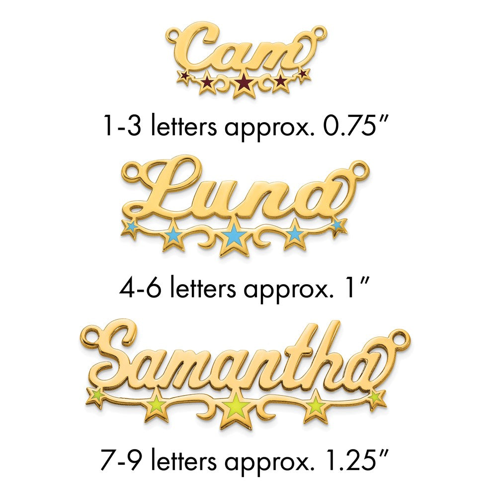 10k Yellow Gold Epoxy Stars Name Plate