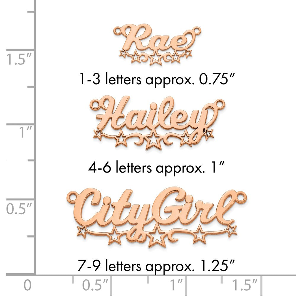 10k Rose Gold Cut-out Stars Name Plate
