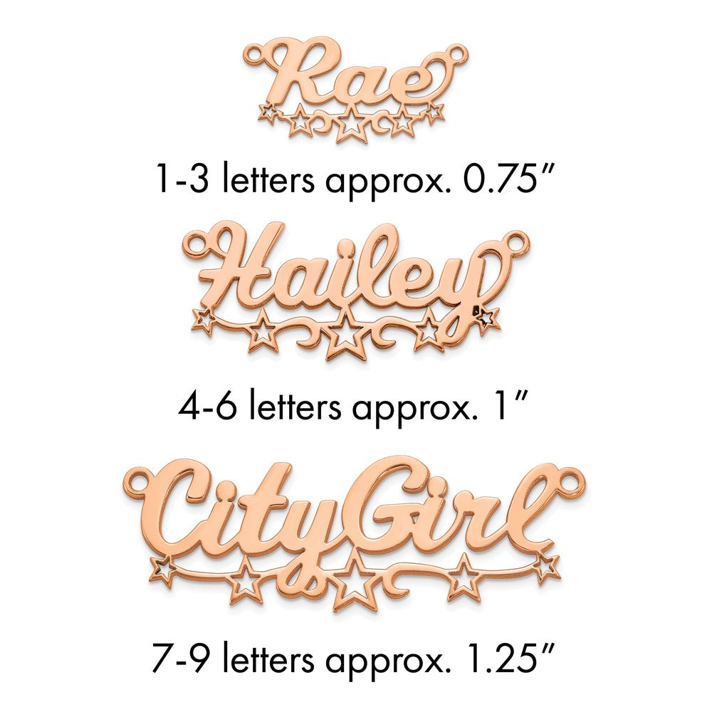 10k Rose Gold Cut-out Stars Name Plate