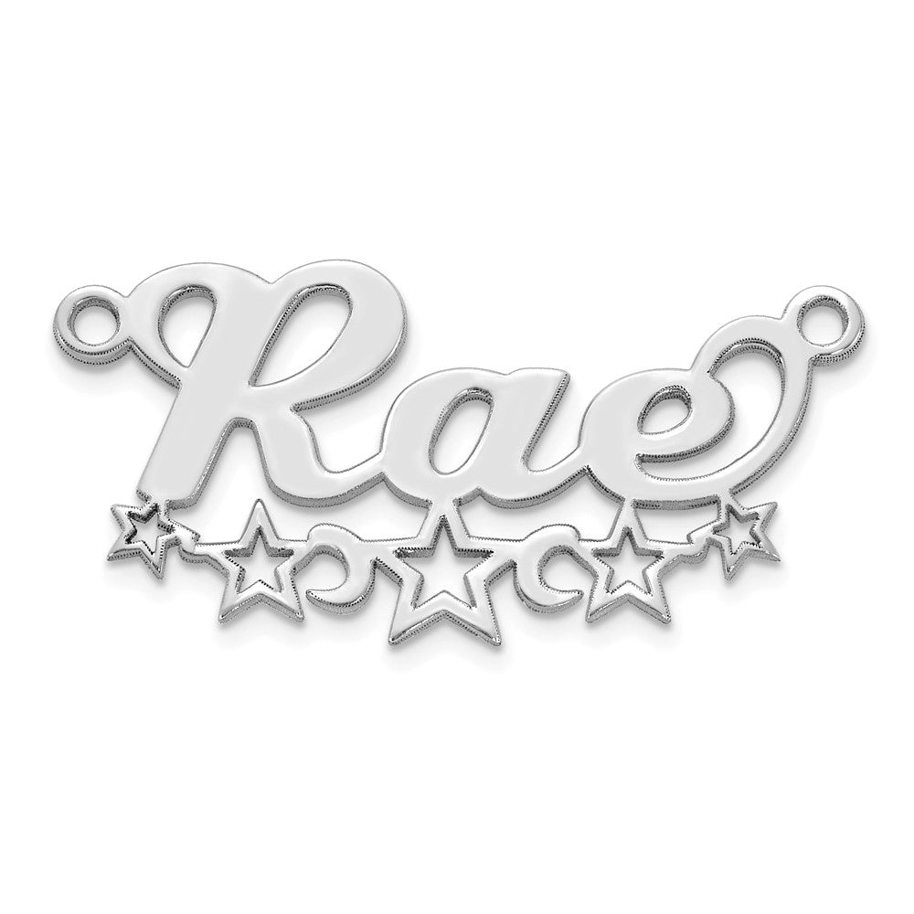 10k White gold Cut-out Stars Name Plate