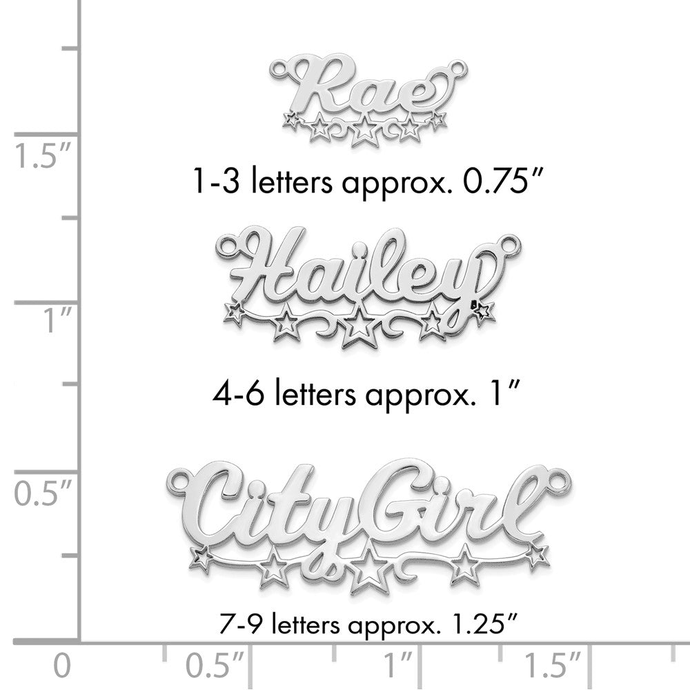 10k White gold Cut-out Stars Name Plate