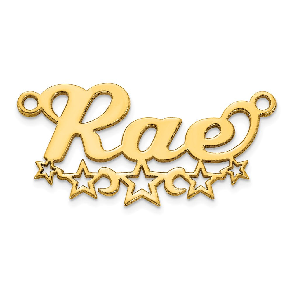 10k Yellow Gold Cut-out Stars Name Plate