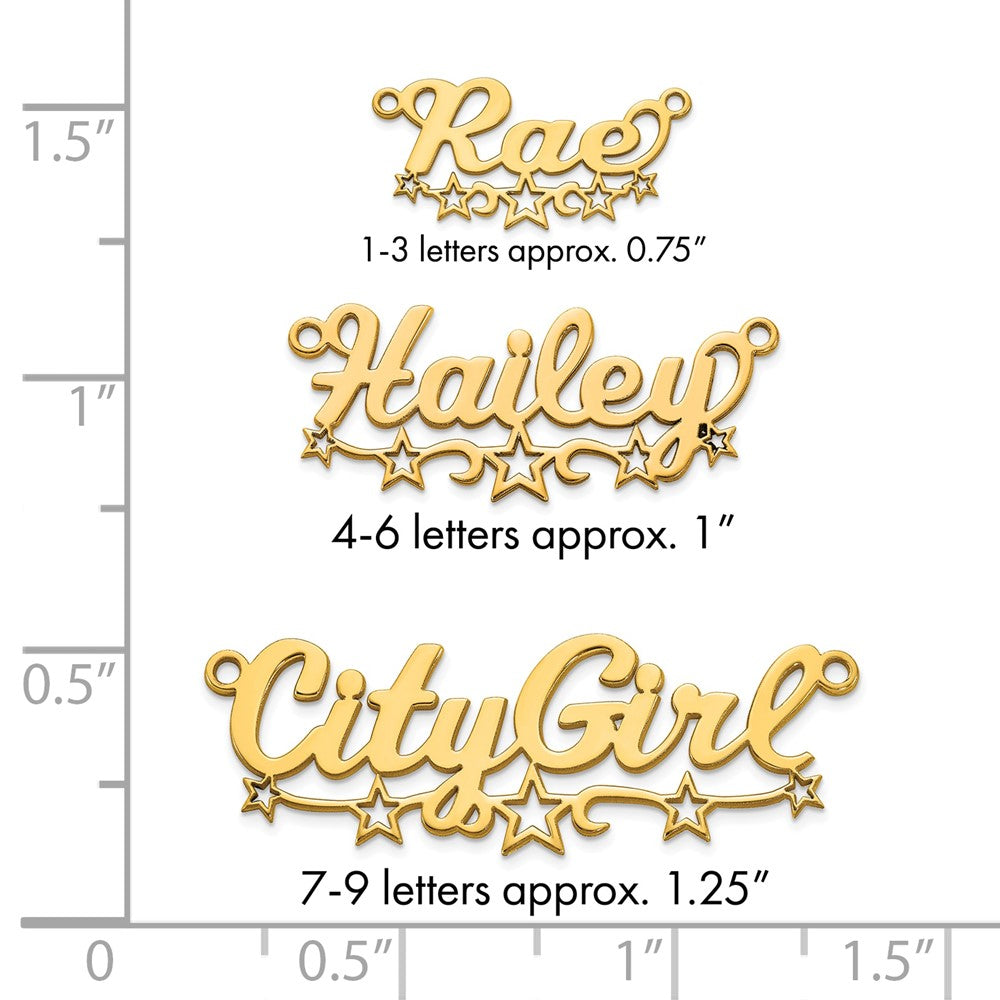 10k Yellow Gold Cut-out Stars Name Plate