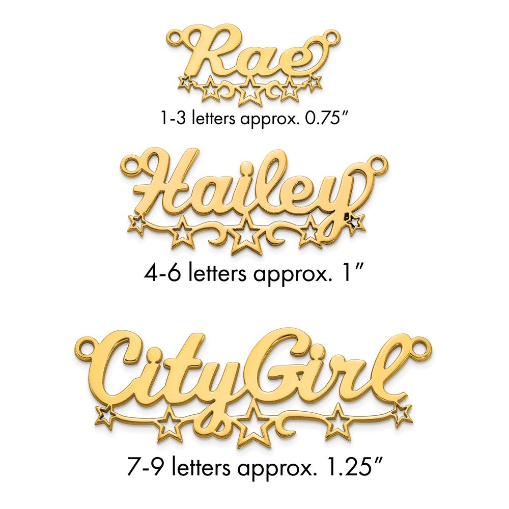 10k Yellow Gold Cut-out Stars Name Plate
