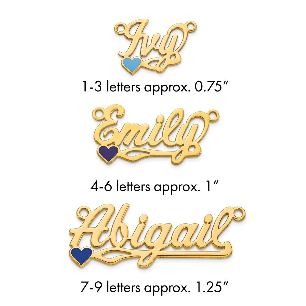 10k Yellow Gold Epoxy Heart Name Plate