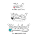 10k White Gold Epoxy Heart Name Plate