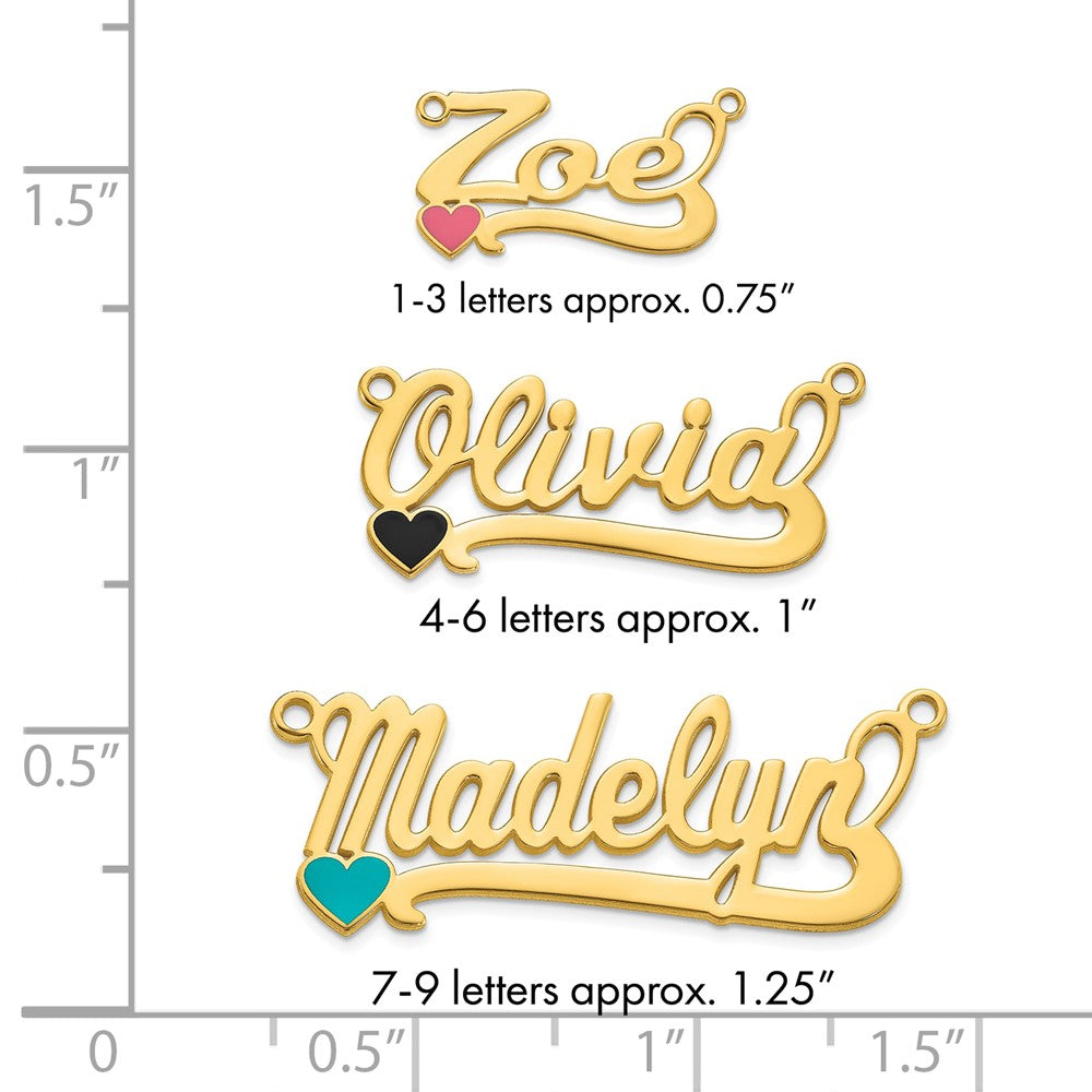 10k Yellow Gold Epoxy Heart Name Plate