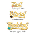 10k Yellow Gold Epoxy Heart Name Plate