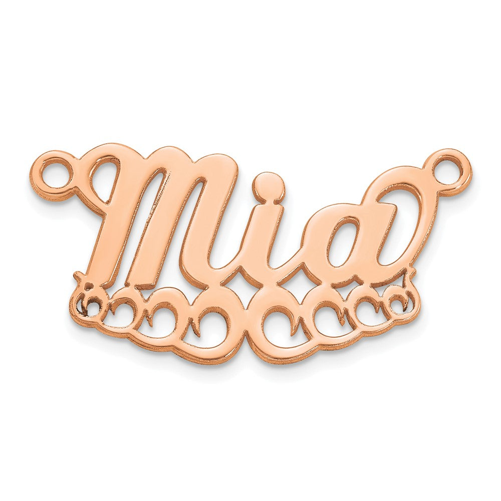 10k Rose Gold Wave Name Plate