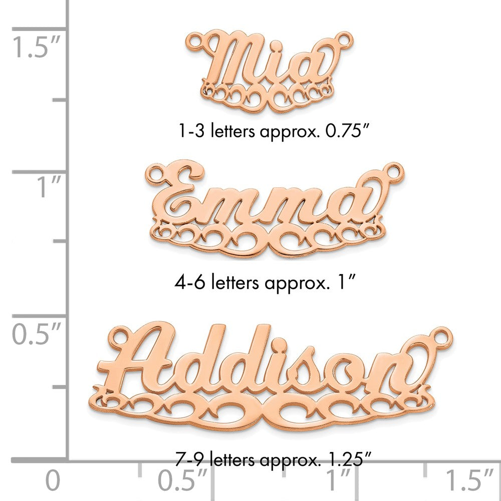 10k Rose Gold Wave Name Plate
