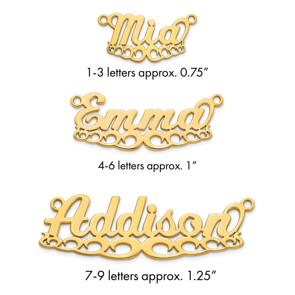 10k Yellow Gold Wave Name Plate