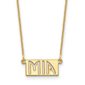 10k Yellow Gold 1-3 Letter cut-out Name Bar Necklace