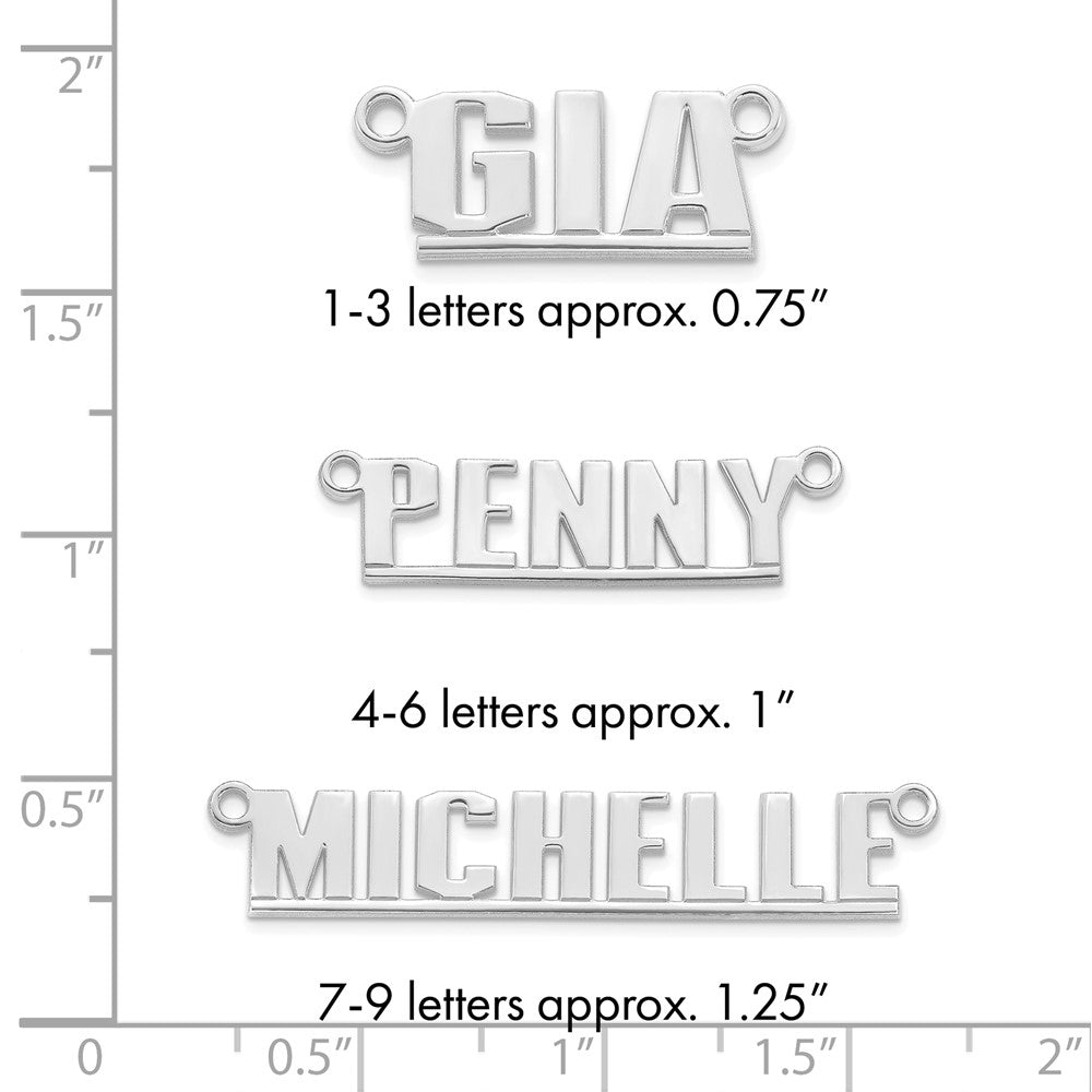 10k White Gold Underlined Name Plate