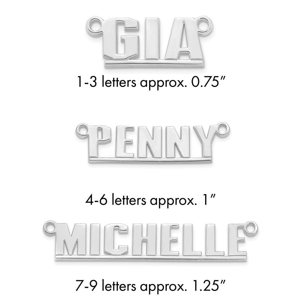 10k White Gold Underlined Name Plate