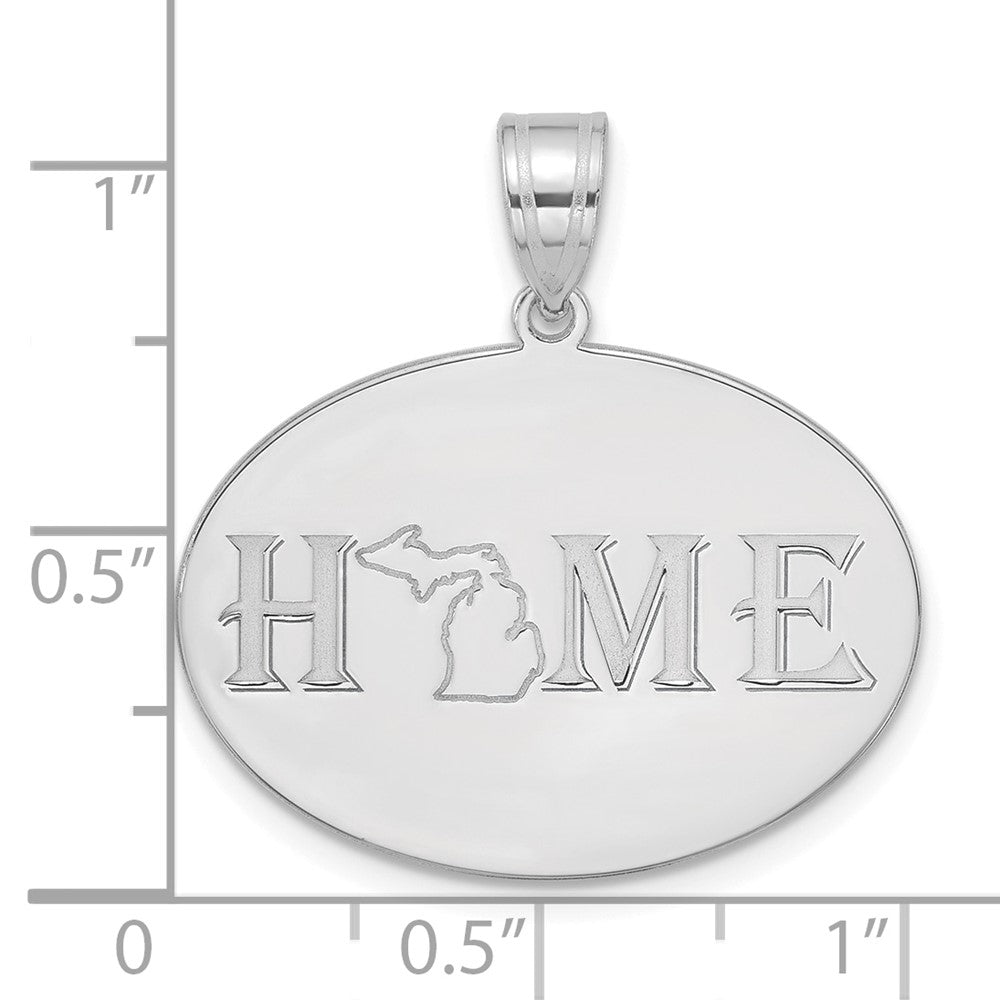 10k White Gold HOME/STATE Pendant