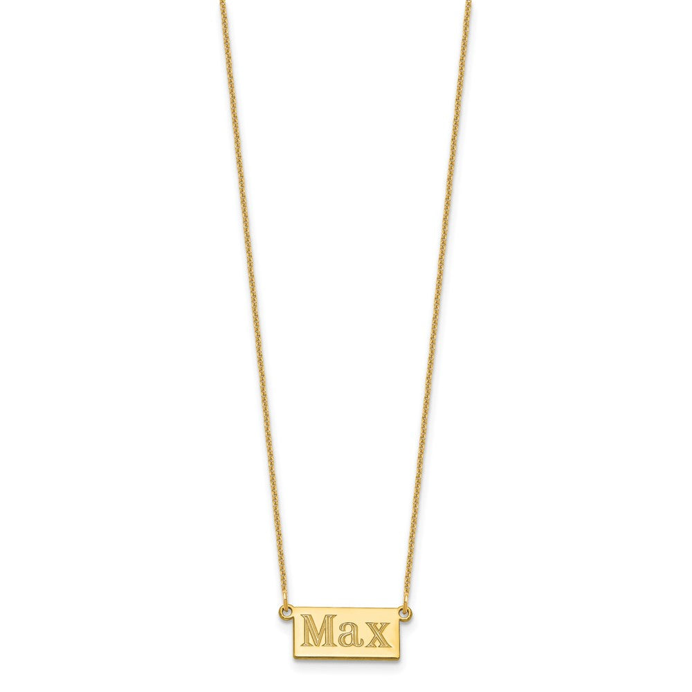 10k Yellow Gold 1-3 Letter Name Bar Necklace