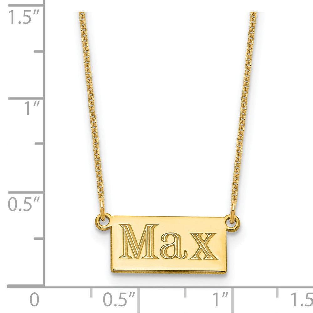 10k Yellow Gold 1-3 Letter Name Bar Necklace