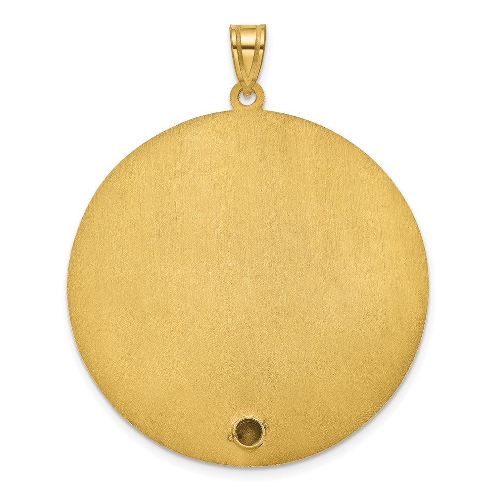 10k Yellow Gold Circle w/1 Birth Flower and Birthstone Pendant