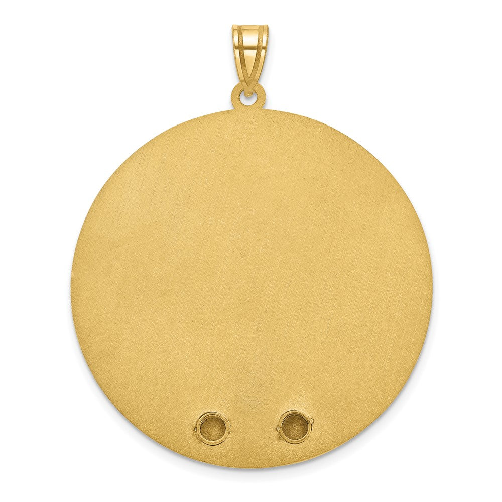 10k Yellow Gold Circle w/2 Birth Flower and Birthstone Pendant