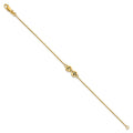 10k Yellow Gold Brushed 2 Station Disc with Epoxy Initial Bracelet