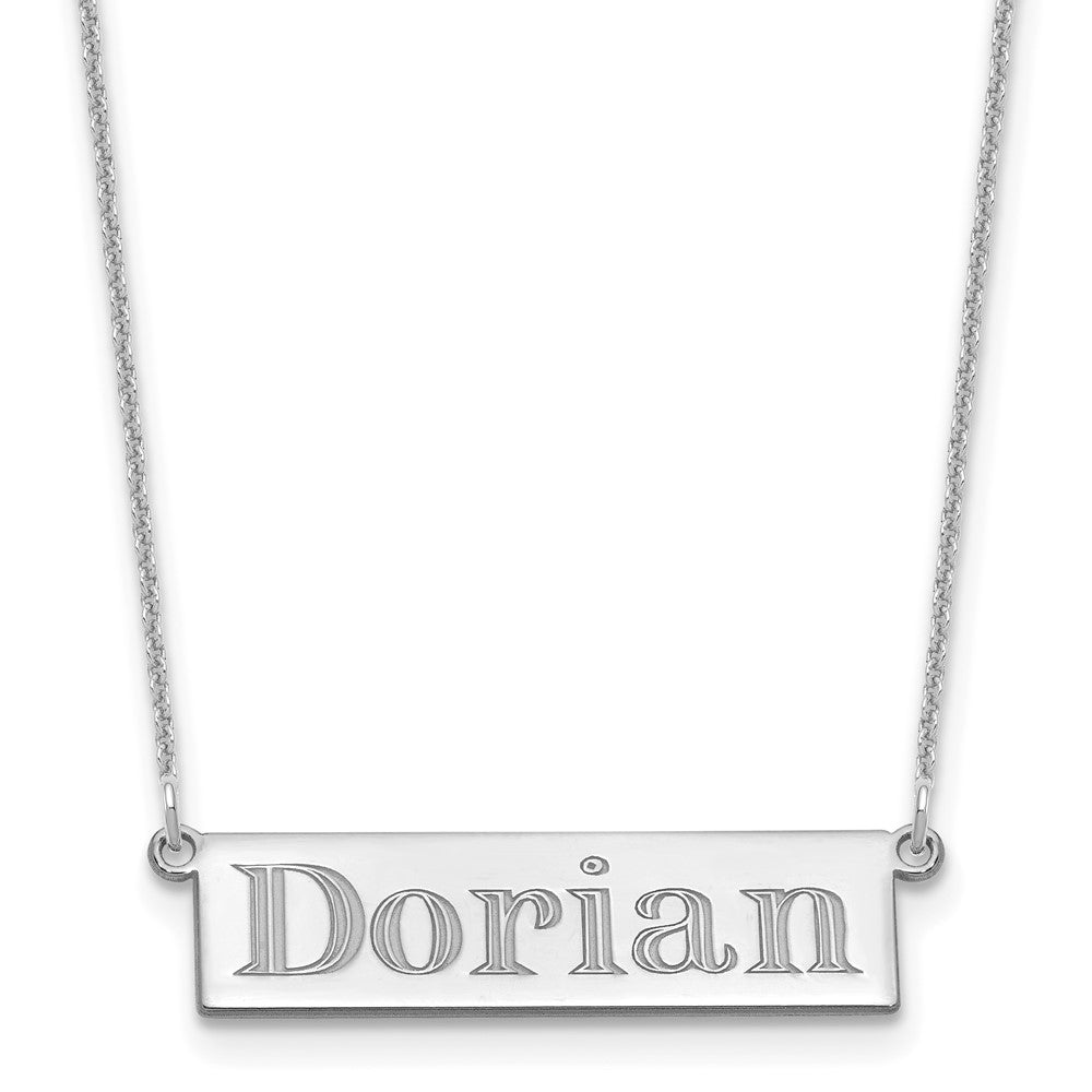 10k White Gold 4-6 Letter Name Bar Necklace