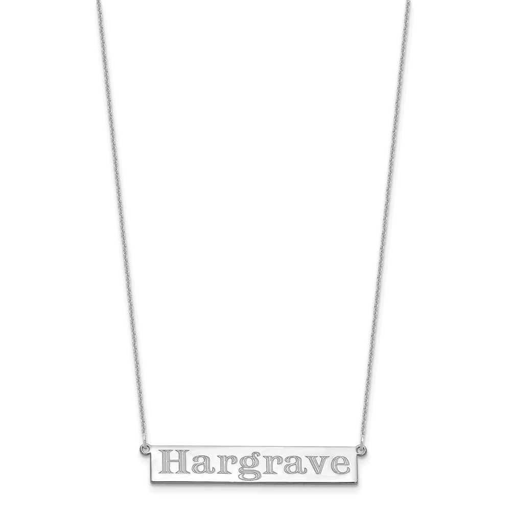 10k White Gold 7-9 Letter Name Bar Necklace