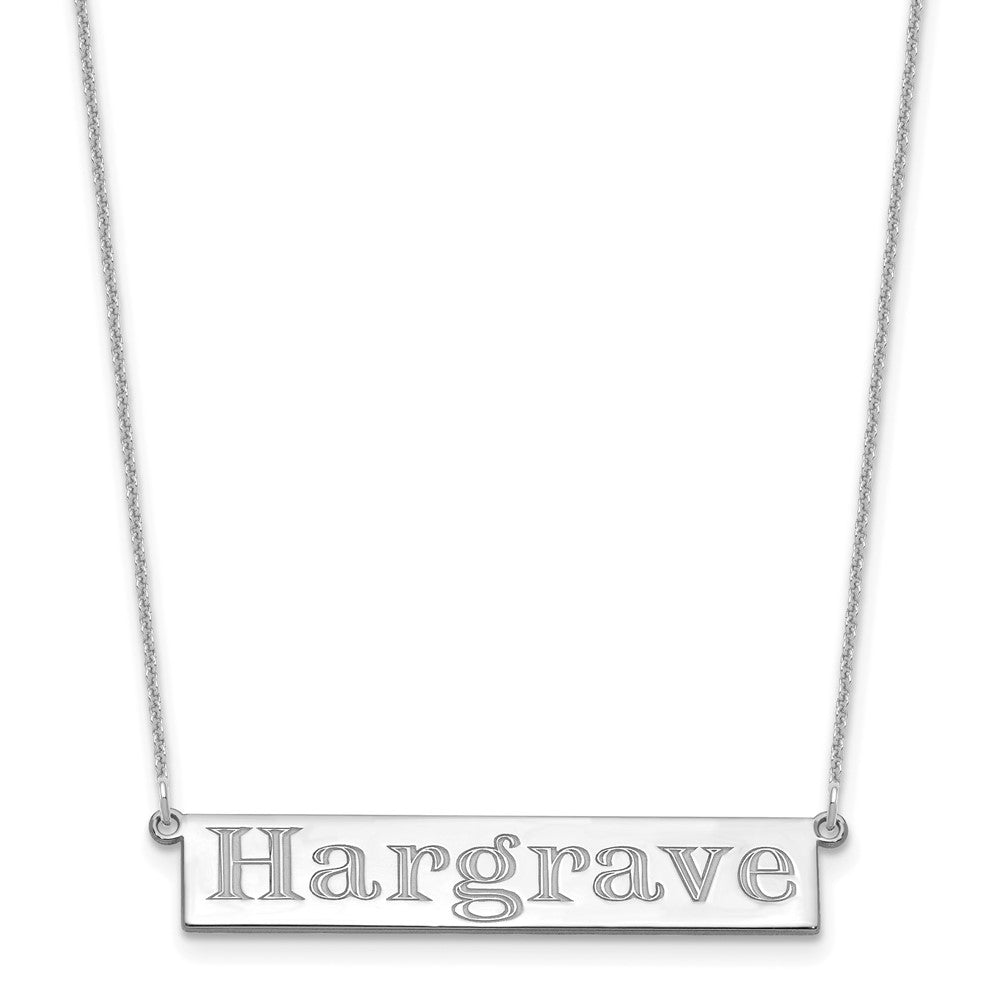 10k White Gold 7-9 Letter Name Bar Necklace