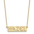 10k Yellow Gold 4-6 Letter cut-out Name Bar Necklace
