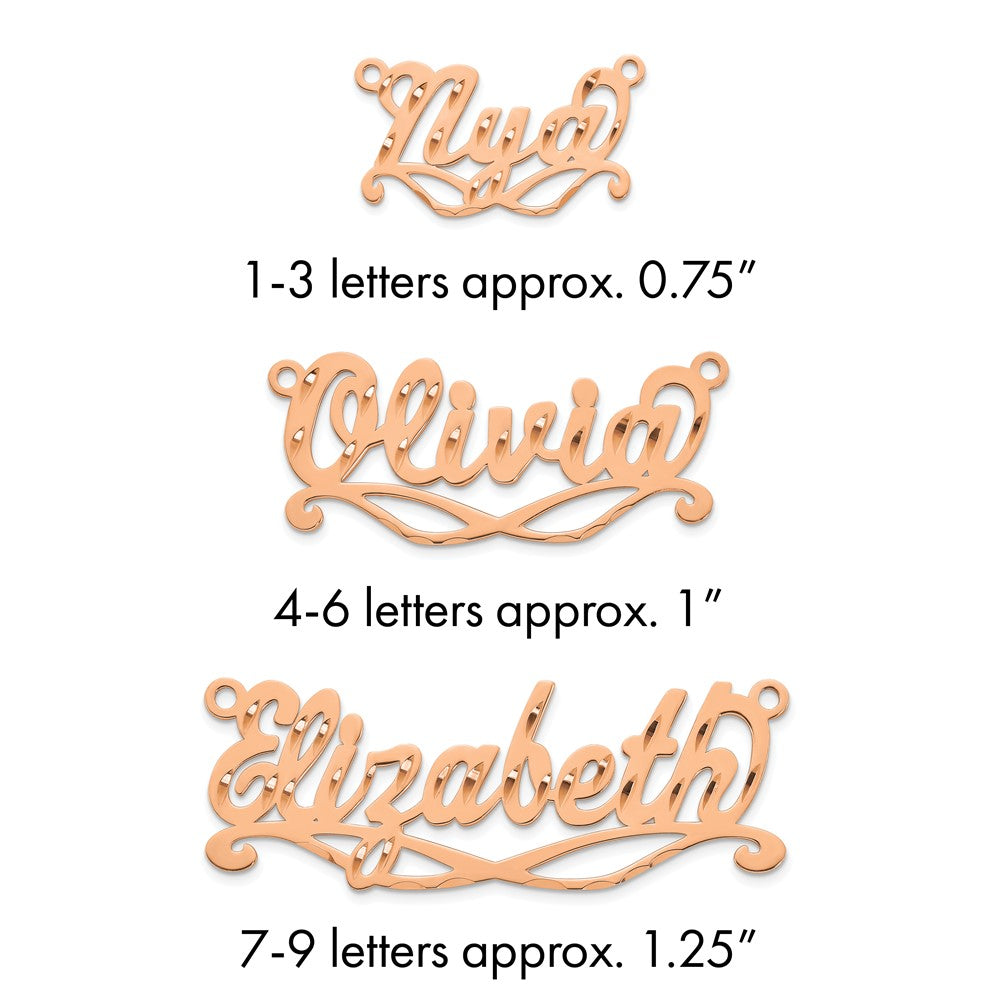 10k Rose Gold Diamond-cut Sunglass Name Plate