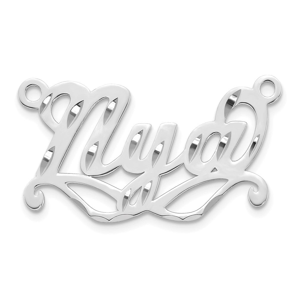 10k White Gold Diamond-cut Sunglass Name Plate