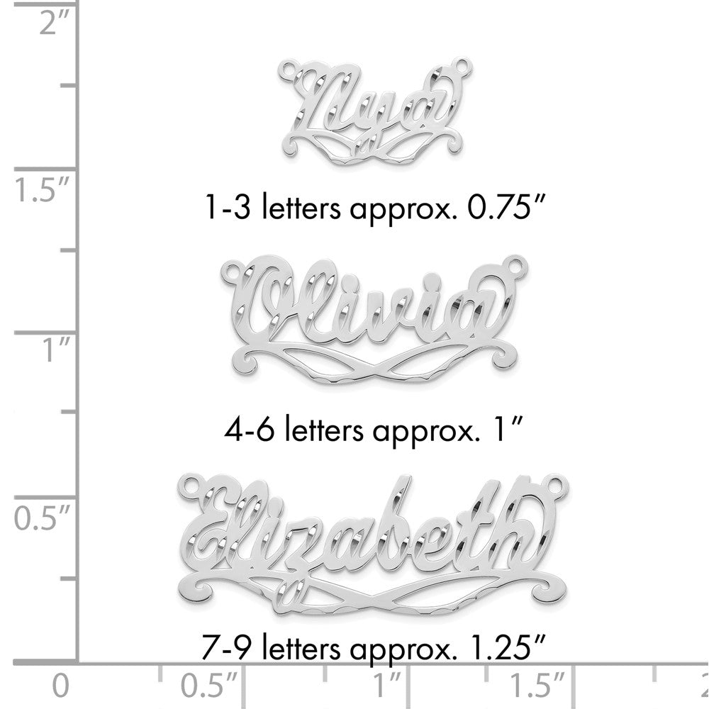 10k White Gold Diamond-cut Sunglass Name Plate