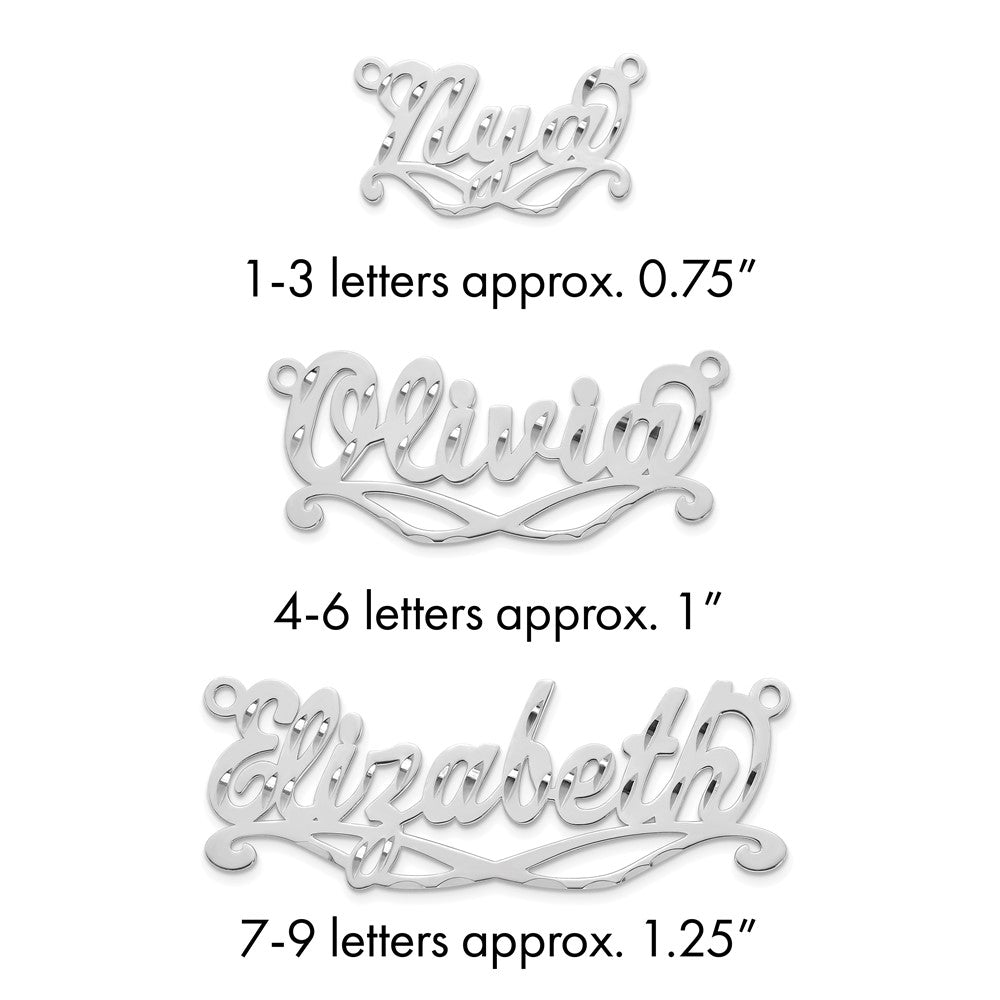 10k White Gold Diamond-cut Sunglass Name Plate