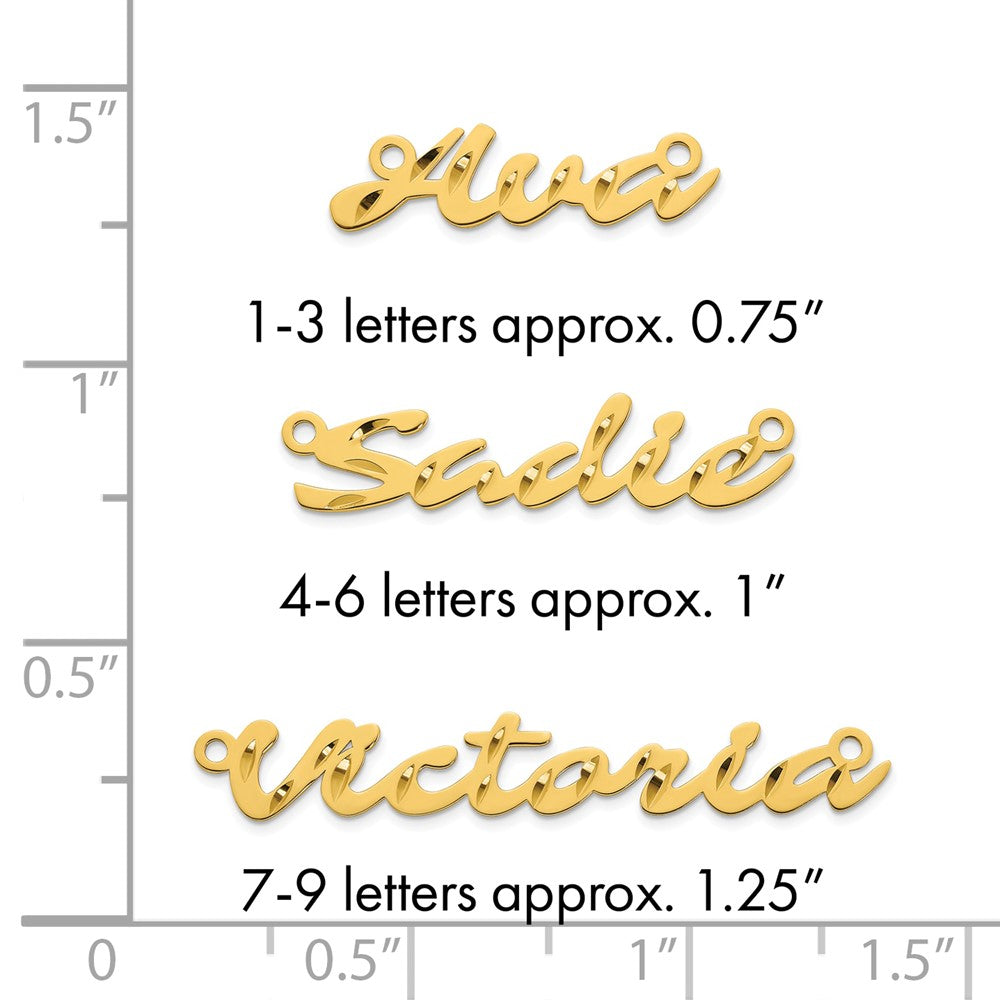 10k Yellow Gold Diamond-cut Name Plate
