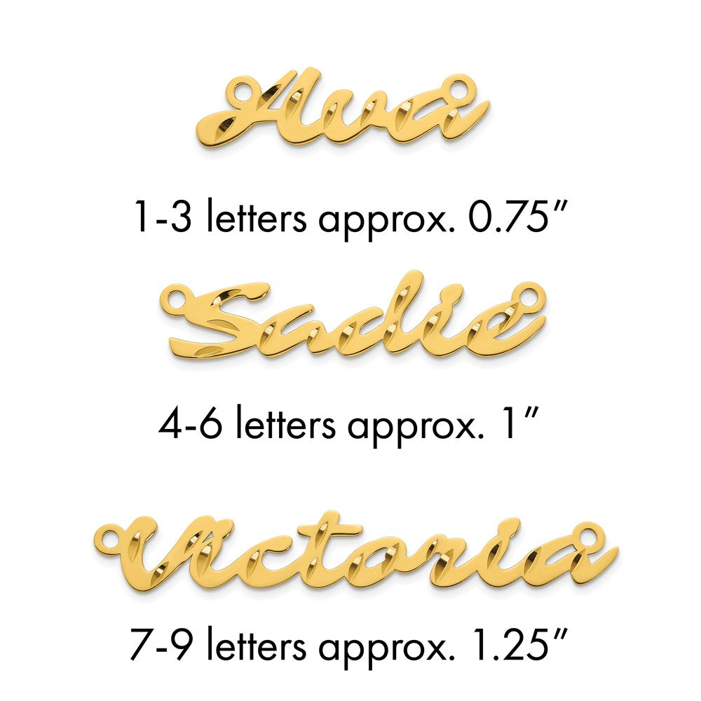 10k Yellow Gold Diamond-cut Name Plate