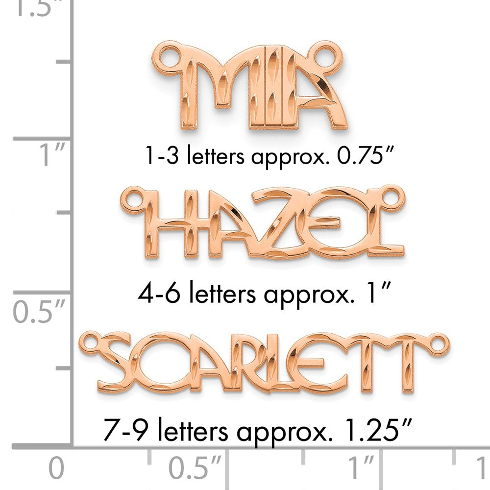 10k Rose Gold Diamond-cut Name Plate