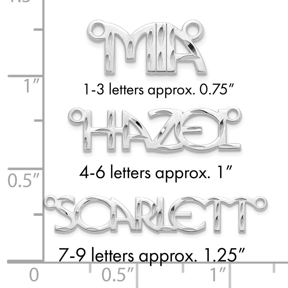 10k White Gold Diamond-cut Name Plate