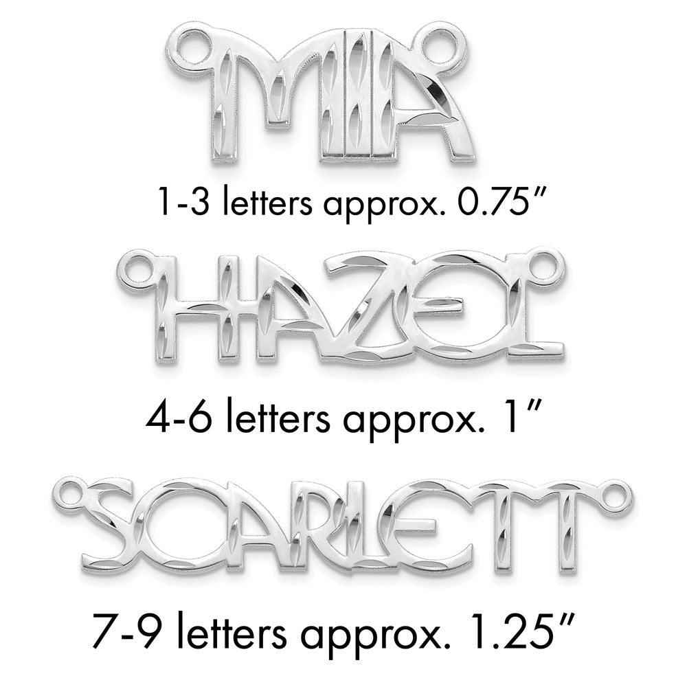 10k White Gold Diamond-cut Name Plate