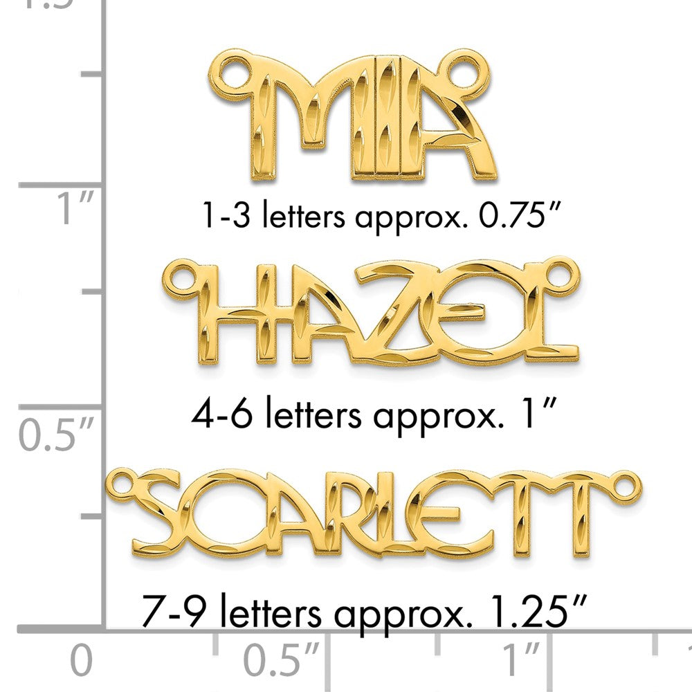 10k Yellow Gold Diamond-cut Name Plate