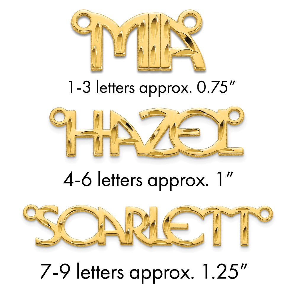 10k Yellow Gold Diamond-cut Name Plate