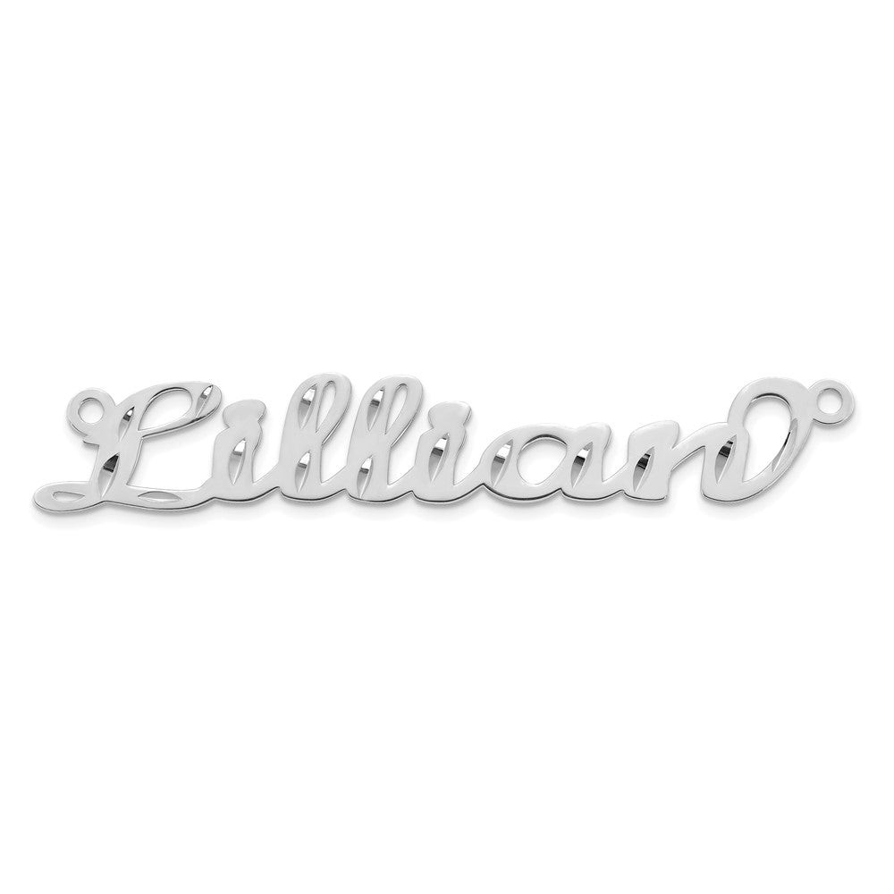 10k White Gold Diamond-cut Name Plate