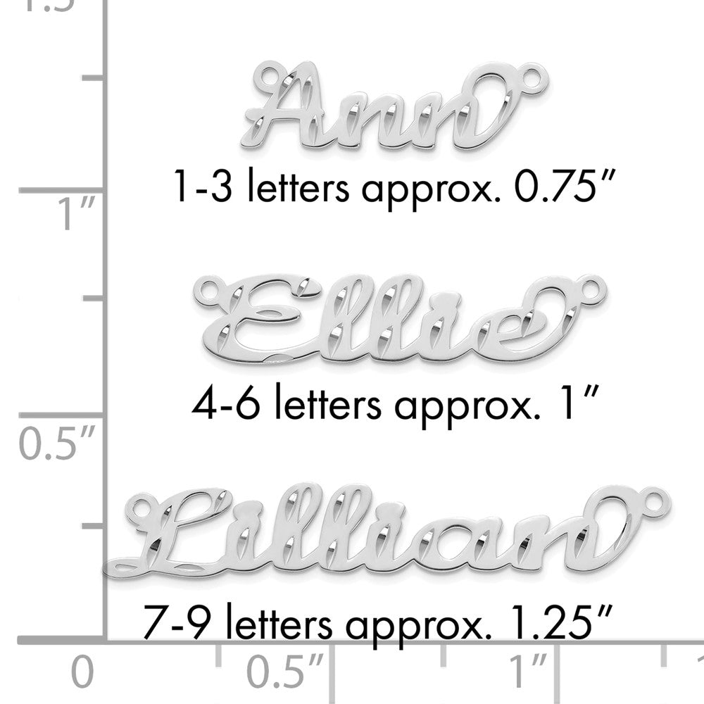 10k White Gold Diamond-cut Name Plate