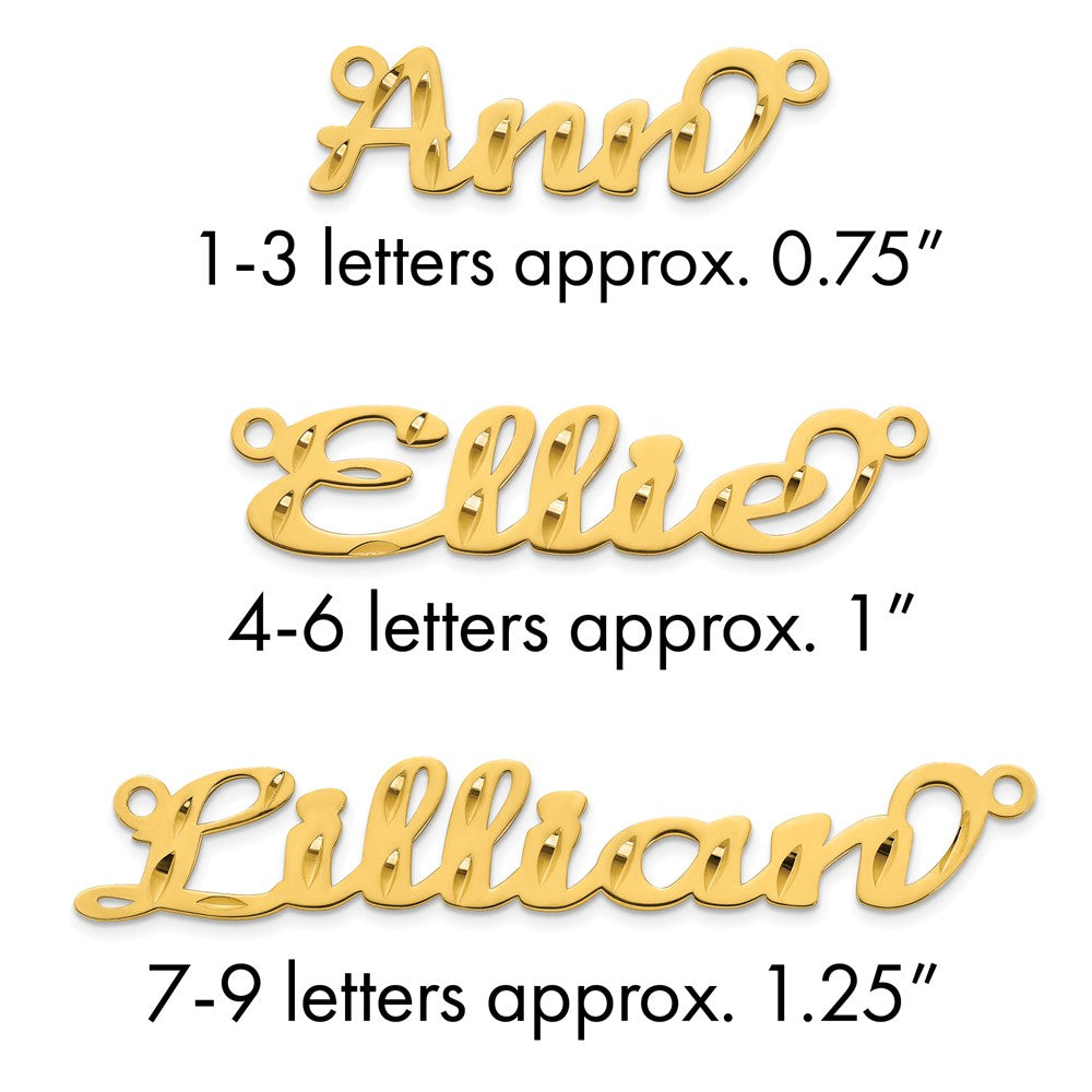 10k Yellow Gold Diamond-cut Name Plate