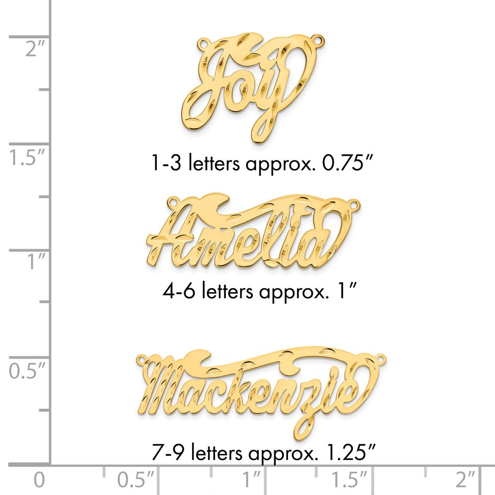 10k Yellow Gold Polished Diamond-cut Name Plate