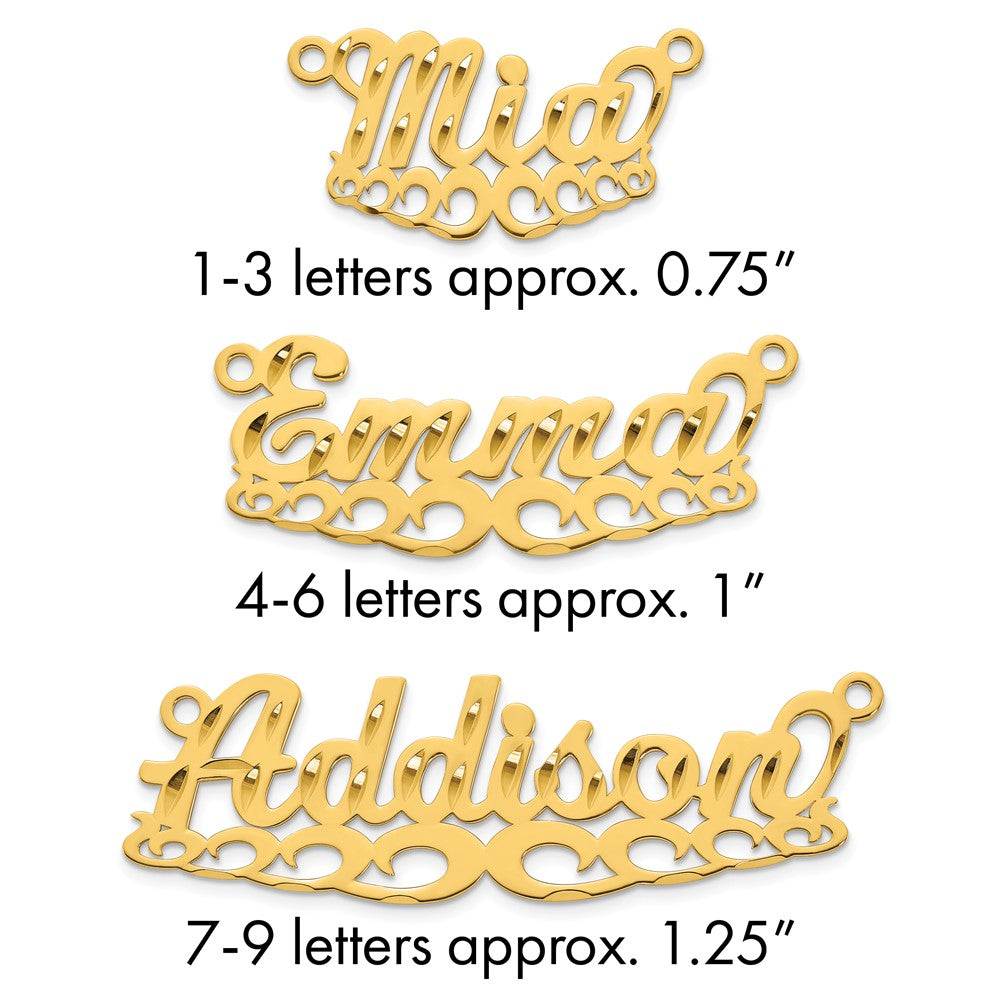 10k Yellow Gold Diamond-cut Wave Name Plate