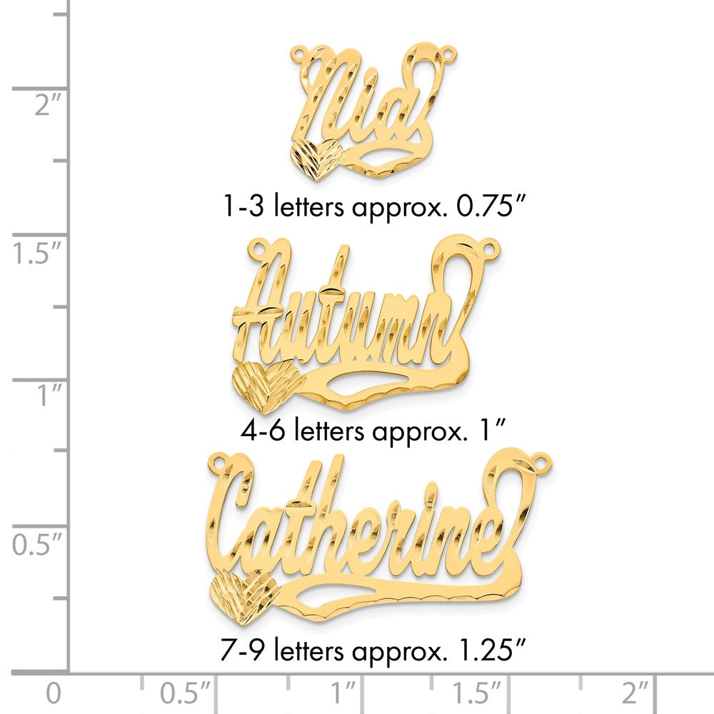 10k Yellow Gold Diamond-cut Heart Name Plate