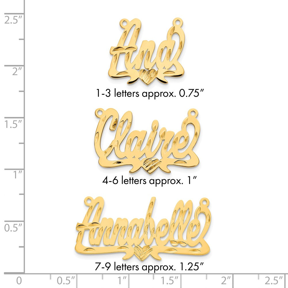 10k Yellow Gold Diamond-cut Heart Name Plate