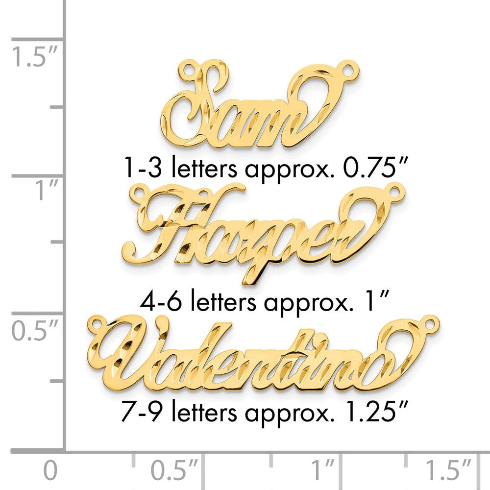 10k Yellow Gold Diamond-cut Name Plate