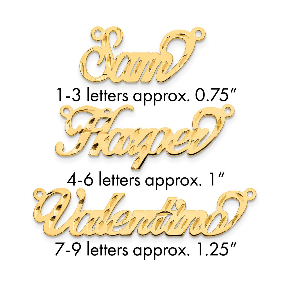 10k Yellow Gold Diamond-cut Name Plate